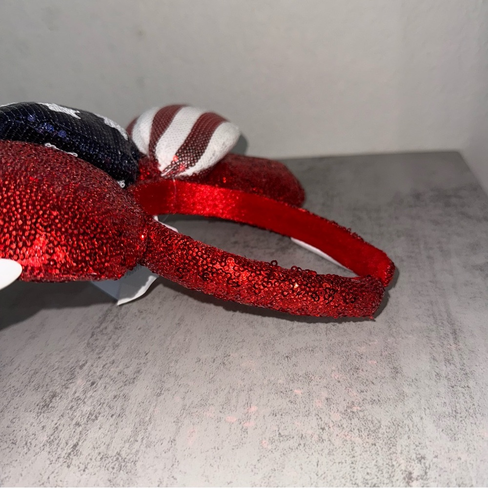 Disney Parks American Flag Minnie Ears Bow Sequin Ears - Picture 4 of 4